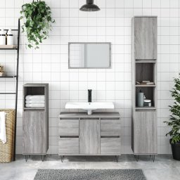 Dulap pentru baie, gri sonoma, 80x33x60 cm, lemn compozit GartenMobel Dekor