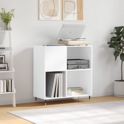 Dulap pentru discuri, alb, 84,5x38x89 cm, lemn compozit GartenMobel Dekor