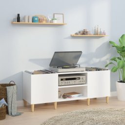 Dulapuri pentru discuri alb lucios 121x38x48 cm, lemn prelucrat GartenMobel Dekor