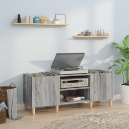 Dulap pentru discuri gri sonoma, 121x38x48 cm, lemn prelucrat GartenMobel Dekor