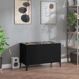 Dulap pentru discuri, negru, 74,5x38x48 cm, lemn prelucrat GartenMobel Dekor