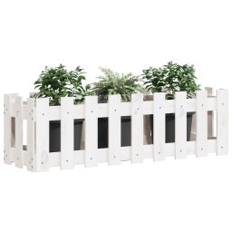 Pat înaltat gradina design gard alb 100x30x30cm lemn pin tratat GartenMobel Dekor