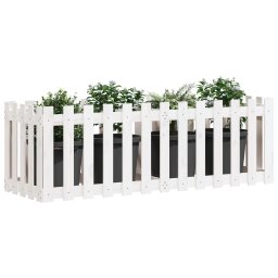 Pat înaltat gradina design gard alb 150x50x50cm lemn pin tratat GartenMobel Dekor