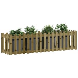 Pat înaltat gradina design gard 200x50x50 cm lemn impregnat pin GartenMobel Dekor