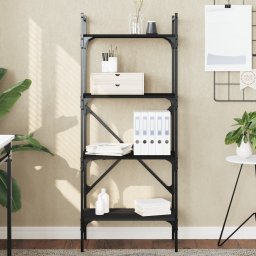Biblioteca cu 4 niveluri, negru, 56x31,5x138,5 cm lemn compozit GartenMobel Dekor