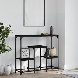 Masuta consola, negru, 89,5x28x76 cm, lemn prelucrat GartenMobel Dekor
