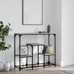 Masuta consola, gri sonoma, 89,5x28x76 cm, lemn prelucrat GartenMobel Dekor