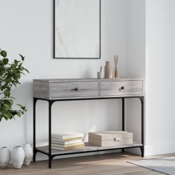 Masuta consola, gri sonoma, 100x34,5x75 cm, lemn prelucrat GartenMobel Dekor