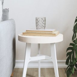 Blat de masa rotund, alb, Ø30x3 cm, lemn masiv de pin GartenMobel Dekor