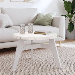 Blat de masa rotund, alb, Ø60x3 cm, lemn masiv de pin GartenMobel Dekor