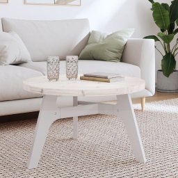 Blat de masa rotund, alb, Ø70x3 cm, lemn masiv de pin GartenMobel Dekor