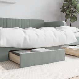 Sertare de pat 2 buc, gri deschis, lemn prelucrat si textil GartenMobel Dekor