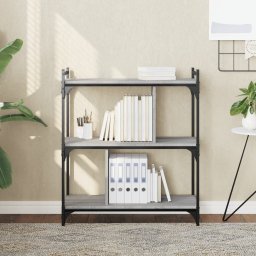 Biblioteca cu 3 niveluri gri sonoma 76x32x88 cm lemn compozit GartenMobel Dekor