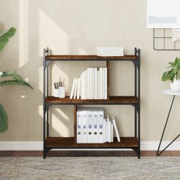 Biblioteca cu 3 niveluri, stejar maro 76x32x88 cm lemn compozit GartenMobel Dekor