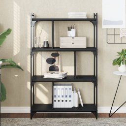 Biblioteca cu 4 niveluri, negru, 76x32x123 cm, lemn prelucrat GartenMobel Dekor