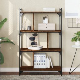 Biblioteca cu 4 niveluri stejar maro 76x32x123 cm lemn compozit GartenMobel Dekor