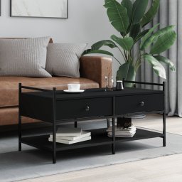 Masuta de cafea, negru, 99x50x50 cm, lemn prelucrat GartenMobel Dekor