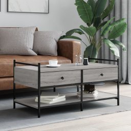 Masuta de cafea, gri sonoma, 99x50x50 cm, lemn compozit GartenMobel Dekor