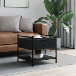 Masuta de cafea, negru, 50x50x50 cm, lemn prelucrat GartenMobel Dekor