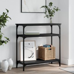 Masa consola, negru, 75x29x75 cm, lemn prelucrat GartenMobel Dekor
