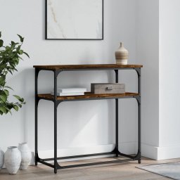 Masa consola, stejar fumuriu, 75x35,5x75 cm, lemn prelucrat GartenMobel Dekor