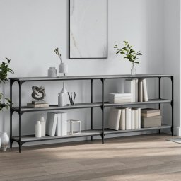 Masuta consola, gri sonoma, 200x29x75 cm, lemn prelucrat GartenMobel Dekor