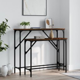 Masute console, 2 buc., stejar maro, lemn compozit GartenMobel Dekor