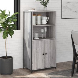 Dulap înalt, gri sonoma, 62x36x121,5 cm, lemn compozit GartenMobel Dekor