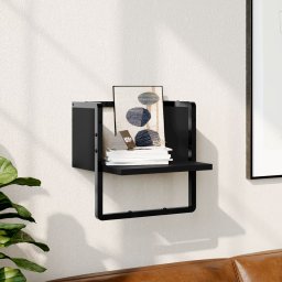 Raft de perete cu bare, negru, 30x25x30 cm GartenMobel Dekor