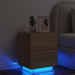 Noptiera cu lumini LED, stejar sonoma, lemn prelucrat GartenMobel Dekor