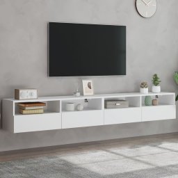 Dulapuri TV de perete 2 buc. alb 100x30x30 cm lemn compozit GartenMobel Dekor