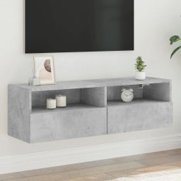 Comoda TV de perete, gri beton, 100x30x30 cm, lemn prelucrat GartenMobel Dekor