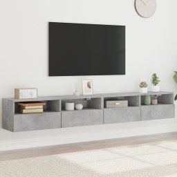 Comode TV de perete, 2 buc., gri beton, 100x30x30 cm, lemn GartenMobel Dekor