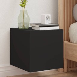 Comode TV de perete cu lumini LED, 2 buc., negru, 30,5x35x30 cm GartenMobel Dekor