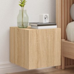 Comoda TV de perete cu lumini LED, stejar sonoma, 30,5x35x30 cm GartenMobel Dekor