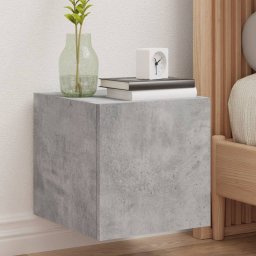 Comoda TV de perete cu lumini LED, gri beton, 30,5x35x30 cm GartenMobel Dekor