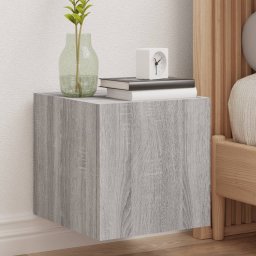 Comoda TV de perete cu lumini LED, gri sonoma, 30,5x35x30 cm GartenMobel Dekor
