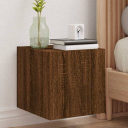 Comoda TV de perete cu lumini LED, stejar maro, 30,5x35x30 cm GartenMobel Dekor