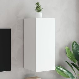 Comoda TV de perete cu lumini LED, alb, 30,5x35x70 cm GartenMobel Dekor