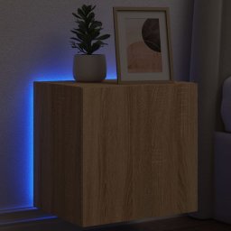Comoda TV de perete cu lumini LED, stejar sonoma, 40,5x35x40 cm GartenMobel Dekor
