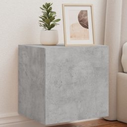 Comode TV de perete cu lumini LED 2 buc. gri beton 40,5x35x40cm GartenMobel Dekor