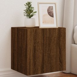 Comoda TV de perete cu lumini LED, stejar maro, 40,5x35x40 cm GartenMobel Dekor