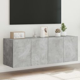 Comode TV de perete cu lumini LED 2 buc. gri beton 60x35x41 cm GartenMobel Dekor