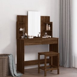 Masa de toaleta cu oglinda, stejar maro, 96x39x142 cm GartenMobel Dekor