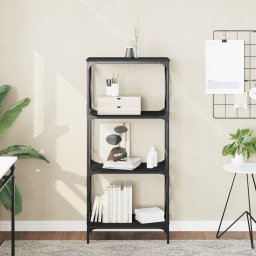 Biblioteca cu 4 niveluri, negru, 59x35x132 cm, lemn prelucrat GartenMobel Dekor