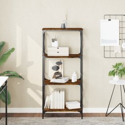 Biblioteca 4 niveluri stejar afumat 59x35x132 cm lemn prelucrat GartenMobel Dekor