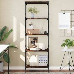 Biblioteca cu 5 niveluri, stejar fumuriu, 59x35x171 cm, lemn GartenMobel Dekor