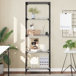 Biblioteca cu 5 niveluri gri sonoma 59x35x171 cm lemn prelucrat GartenMobel Dekor
