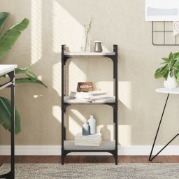 Biblioteca cu 3 niveluri gri sonoma 40x30x86 cm, lemn prelucrat GartenMobel Dekor