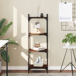 Biblioteca 4 niveluri, stejar maro 40x30x120 cm, lemn prelucrat GartenMobel Dekor